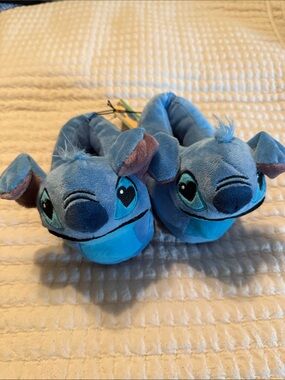 Disney Blue Stitch Plush Slip-On Slippers